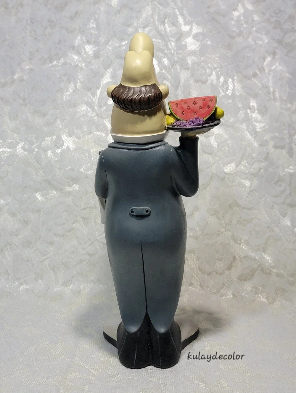 Vintage Resin Butler Figurine Long Nose Fruit Tray Statue 16” Tall Kitchen Decor - Picture 11 of 16